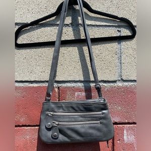 Gray Zippered Stylish Shoulder Purse